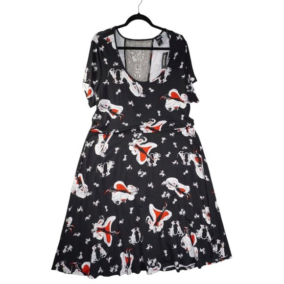 NWT Disney 101 Dalmatians Cruella De Vil Black Lace Back Dress - Size 3X - - Picture 5 of 9
